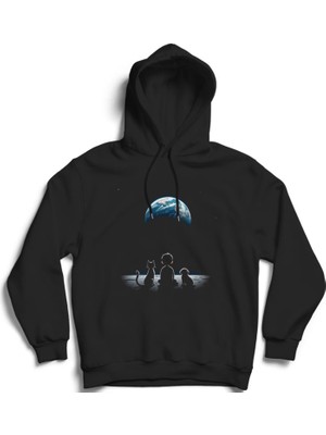 The Fame Whatching The World, Kid, Cat And Dog, Innocence, Dünyayı Seyir Kapüşonlu Sweatshirt Hoodie