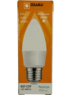 Osaka 6W (50W) 6500K (Beyaz Işık) E27 Duylu LED Ampul (2 Adet)