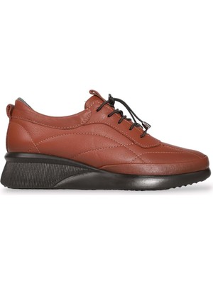 Konfores 1858-273077  Deri Anatomik Tabanlı Kadın Mevsimlik Ayakkabı - NKT01858-TABA-39