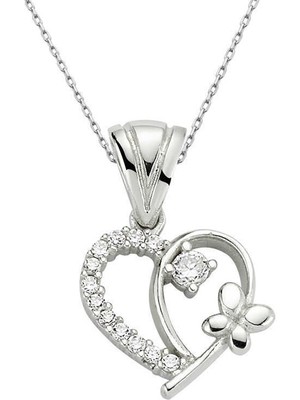 Serra Jewels Gümüş Kalpli Bayan Kolye