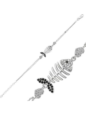 Serra Jewels Gümüş Kalpli Balık Bayan Bileklik