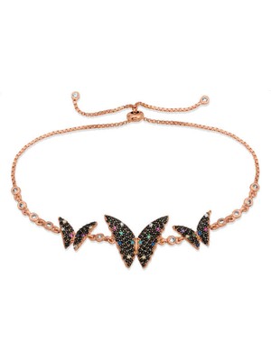 Serra Jewels Gümüş Rose Kelebek Asansör Bileklik