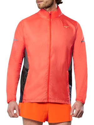 Mizuno Aero Jacket Erkek Yağmurluk Turuncusiyah