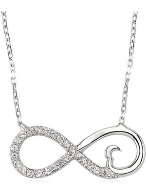 Serra Jewels Gümüş Kalpli Sonsuzluk Bayan Kolye
