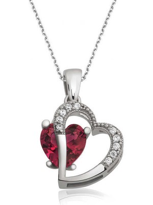 Serra Jewels Gümüş Kalpli Bayan Kolye