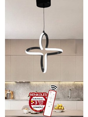 Woodhub Alüminyum 3 Renk Işıklı Modern Sarkıt Siyah Kasa LED Avize Antre, Hol, Oda Gu5.3 1 Siyah Ledli 30 8