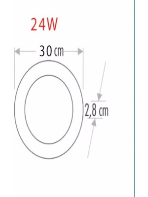 Woodhub Beyaz LED Tavan Wc Kiler Ofis Lambası 24 W Armatür Sıva Üstü 6500 K Beyaz Işık 220 V ( Tak Çalıştır