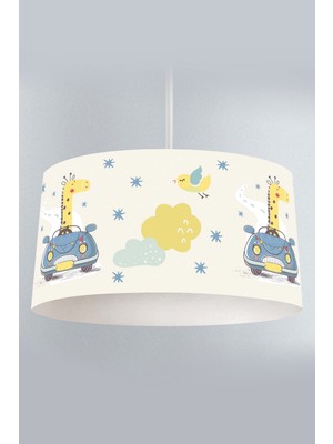 Woodhub Çok Renkli Çocuk Odası Sarkıt Avize Car Sevimli Hayvanlar Serisi 001 - Abajur Avize