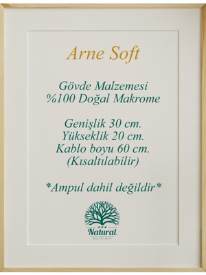 Woodhub E27 Arne Soft Avize, Bohem Avize, Rustik Avize, Makrome Avize, Salon Avizesi, Çocuk Odası Avizesi R