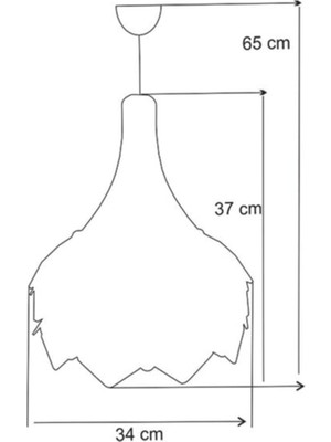 Woodhub Ahşap Dekoratif Ahşap Buket Avize Sarı 1 Modern Sarı