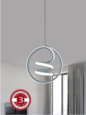 Woodhub GU10 3 Renk Modern Sarkıt LED Avize Gümüş Gri Kasa 61-70 cm 25 x 25 Gümüş Salon / Oturma Odası Krom