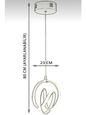 Woodhub Alüminyum 3 Renk Eskitme Modern Sarkıt LED Avize Salon Mutfak Oda Hol Ledli Avize Imza LED Emily ve