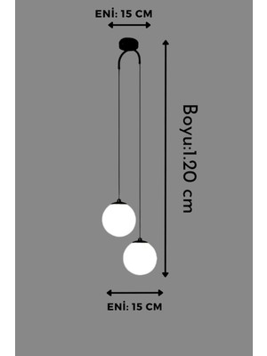 Woodhub E27 Nehir 2'li Sarkıt Siyah Modern Avize (Beyaz Camlı) 2 17 121-150 cm Modern Siyah Metal Salon / O