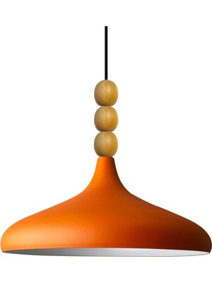 Woodhub E27 Champion Ahşap Boncuklu Tekli Avize Sarkıt Salon Mutfak Butik Lamba Metal 101-120 cm Modern 1 3