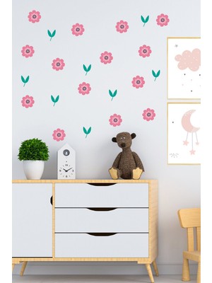 Ravino Home Pembe Çiçek Stickers