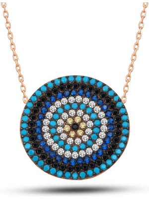 Serra Jewels ​Gümüş Rose Nazar Kadın Kolye