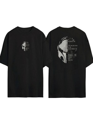 The Wert  Creed Of The Watch Natural Tee Ön Arka Baskılı Sıyah Oversize T-Shirt