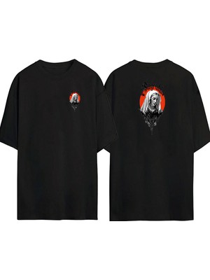 The Wert  Sagrado Ön Arka Baskılı Sıyah Oversize T-Shirt
