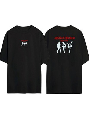 The Wert  Michael Jackson 1958-2009 Ön Arka Baskılı Sıyah Oversize T-Shirt