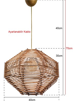 Woodhub Eskitme Elize Handmade Natural Avize Hnmd-42 Bej