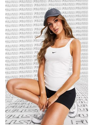 Nike Sportswear Cotton Tank White Pamuklu Askılı Düz Spor Kadın Atlet Beyaz