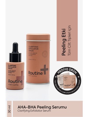 Routine+ AHA BHA Peeling Serumu | Renksiz Formül | Clarifying Exfoliator Serum