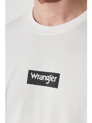 Wrangler Bisiklet Yaka Erkek T-Shirt W7C4EE989 White