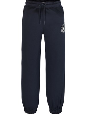 Tommy Hilfiger Lastikli Paça Lacivert Kadın Eşofman Altı Crest Logo Sweatpant