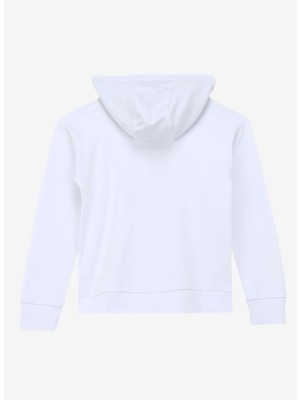 Discovery Expedition Beyaz Erkek Çocuk Kapüşonlu Relaxed Baskılı Sweatshirt D4SB-SWT3031