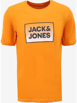 Jack & Jones Yuvarlak Yaka Turuncu Erkek T-Shirt Jjsteel Tee Ss Crew Neck