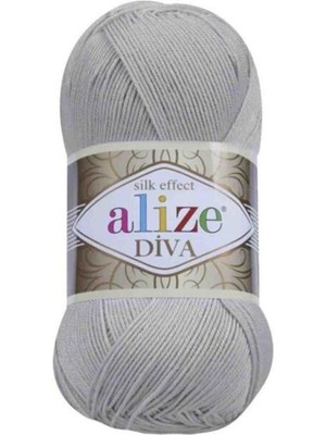 Alize 5 Adet Diva Merserize Ip Yazlık Bikini Bustiyer Bluz Örgü Ipi Gri 355