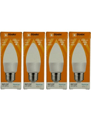 Osaka 6W (50W) 6500K (Beyaz Işık) E27 Duylu LED Ampul (4 Adet)