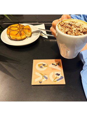 Cam Bardak Altlığı | Y-O-G-A | 4'lü Takım | 10CM x 10CM