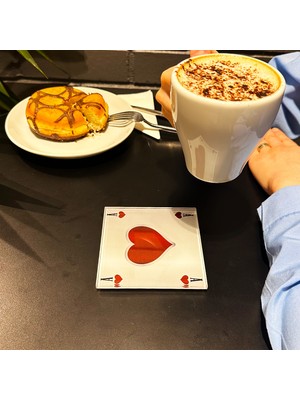 Decorita Cam Bardak Altlığı | Iskambil Bardak Altlığı | 4'lü Takım | 10CM x 10CM