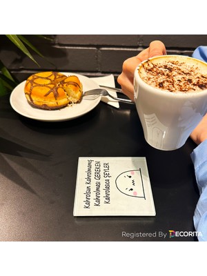 Decorita Cam Bardak Altlığı | Komik Sözler Serisi | Tükenmişlik | 4'lü Takım | 10CM x 10CM