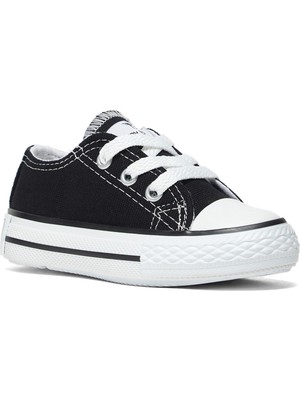 Tonny Black Çocuk Unisex Siyah Rahat Kalıp Bağcıklı Sneaker