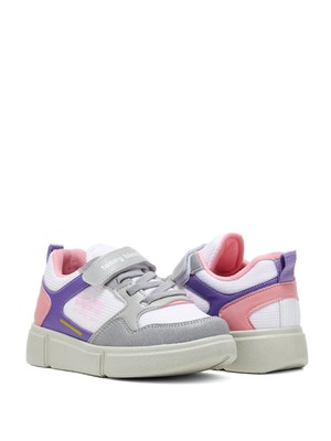 Tonny Black Çocuk  Buz Lila Rahat Kalıp Cırtlı Ayakkabı