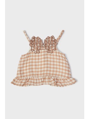 Gb Baby Layette Kız Bebek Ekose Bluz