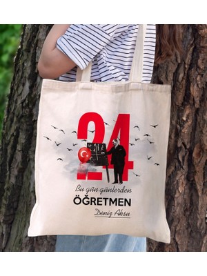 Bk Gift Kişiye Özel Öğretmenler Günü Tasarımlı Kanvas Bez Çanta - 4, Öğretmene Hediye, Öğretmenler Günü