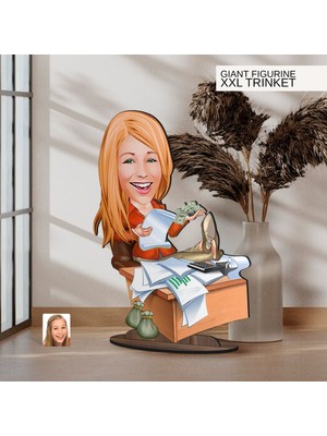 Bk Gift Kişiye Özel Boss Anne Karikatürlü Büyük Boy Ahşap Biblo-6 Arkadaşa Hediye , Sevgiliye Hediye, Kişiye Özel Biblolar