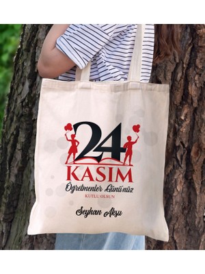 Bk Gift Kişiye Özel Öğretmenler Günü Tasarımlı Kanvas Bez Çanta - 12, Öğretmene Hediye, Öğretmenler Günü