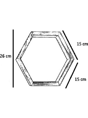 Lumexx Home Petek Orta Yanık Dekoratif Duvar Rafı Kayın Agacı