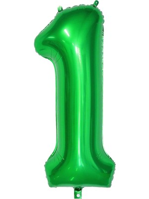 Rönesans Parti 1 Rakam Koyu Yeşil Folyo Balon 80 cm