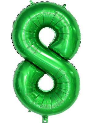 Rönesans Parti 8 Rakam Koyu Yeşil Folyo Balon 80 cm