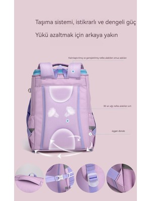 Dilele 3D Karikatür Kız Sırt Çantası, Çocuk Büyük Kapasiteli Omurga Sırt Çantası (Yurt Dışından)