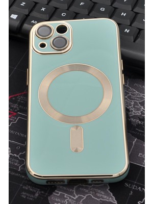NOVKA Phone Accessories  iPhone 13 Uyumlu Magsafe Özellikli Lens Korumalı Renkli Kılıf Mint Yeşili