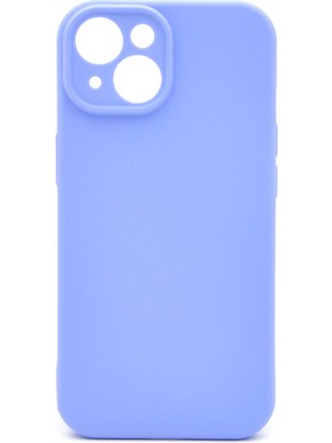 NOVKA Phone Accessories  iPhone 13 Uyumlu Düz Renk Esnek Yumuşak Silikon Kılıf  Rubber Açık Mor