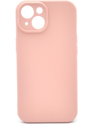 NOVKA Phone Accessories  iPhone 13 Uyumlu Düz Renk Esnek Yumuşak Silikon Kılıf  Rubber Pembe