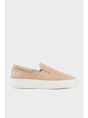 Emporio Armani Logolu Süet Loafer Ayakkabı Kadın Ayakkabı X3Y007 XR158 00085