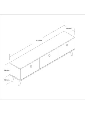 Mezza 1372 Lexus 180 cm (Ahşap Ayaklı) Tv Ünitesi Sepet - Yunus